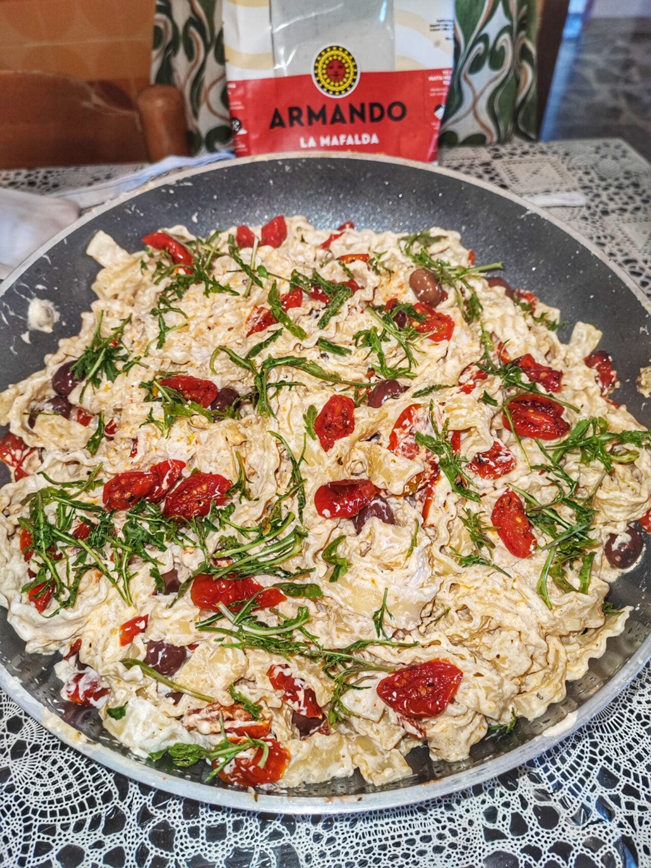 Mafalde greche con feta