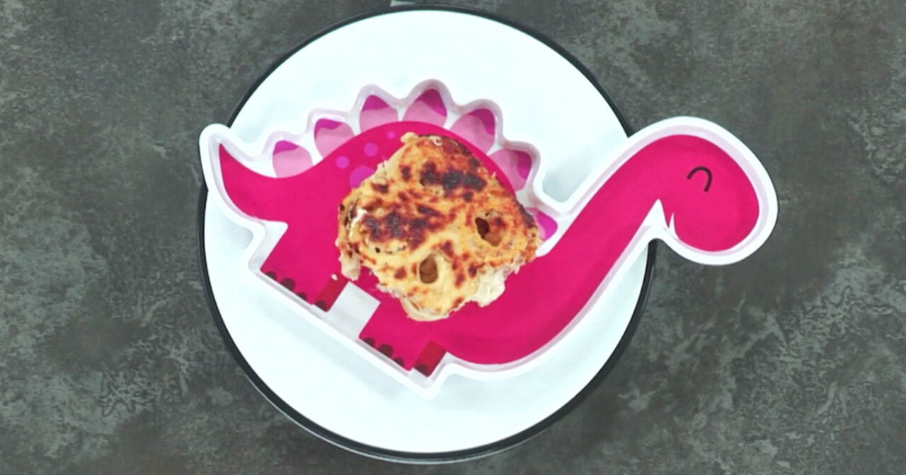 Rosette di pasta con prosciutto cotto, spinaci e formaggio